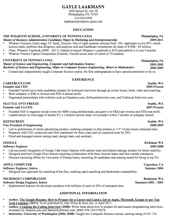 A Perfect Resume Format  