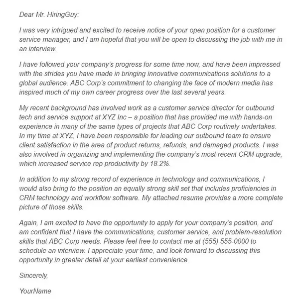 Cover Letter Template Quora  
