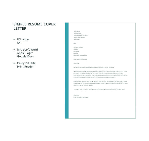 Cover Letter Template Basic  