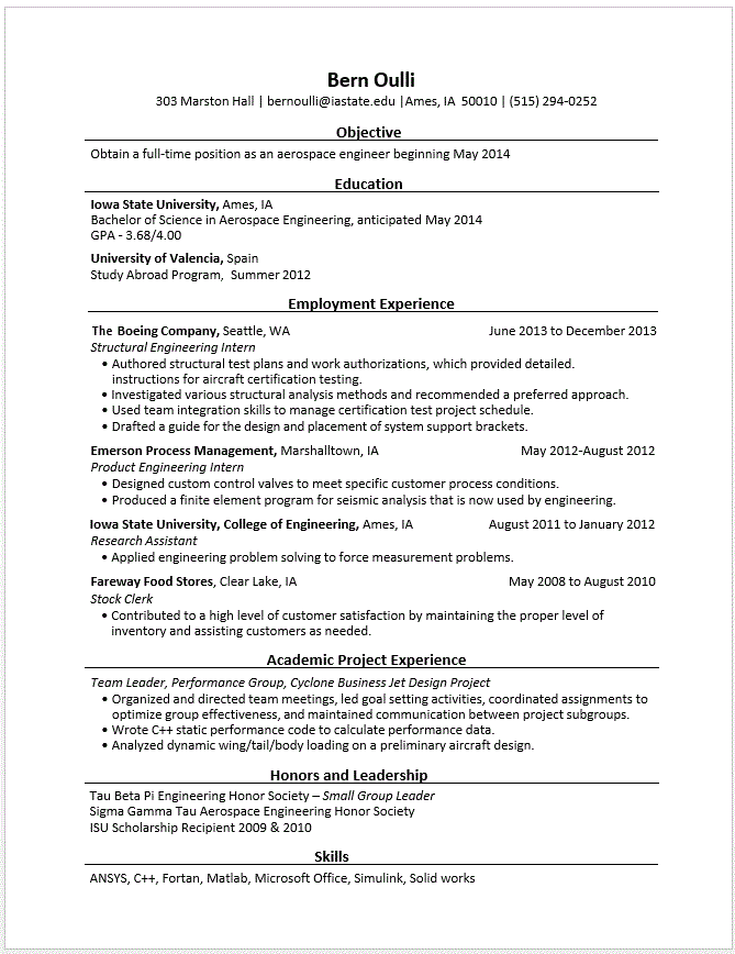 Resume Format Highlighting Skills  