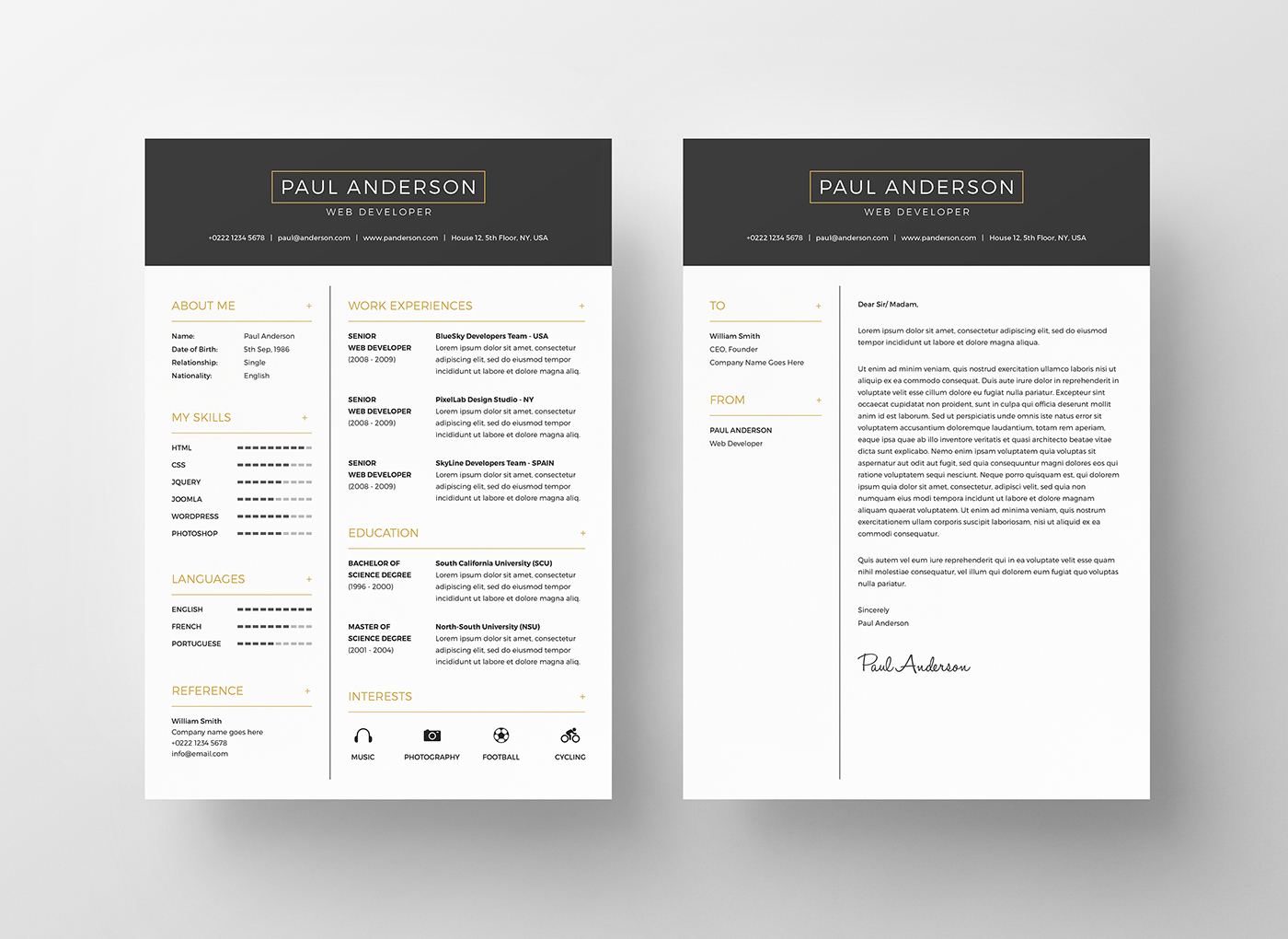 Free Resume With Cover Letter Templates  
