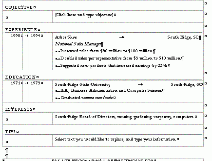 Resume Xml Format 