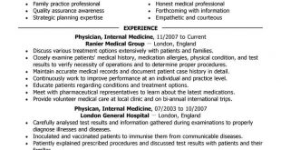 Cv Template For Doctors 