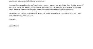 Cover Letter Template Hospitality 
