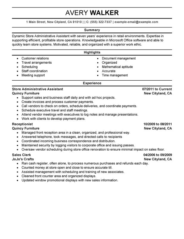 Resume Format Administrative Assistant  