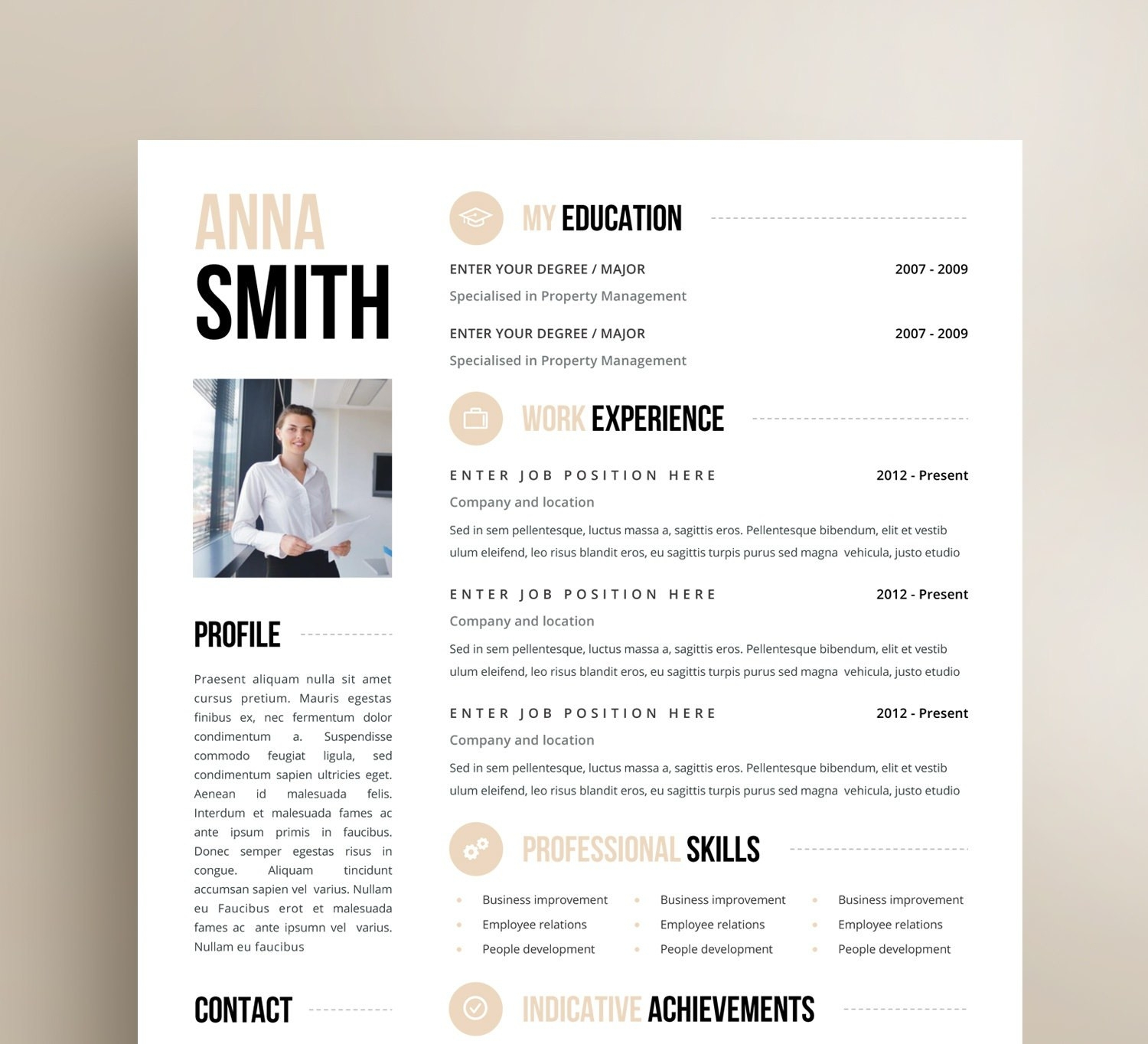 Cv Template For Pages  