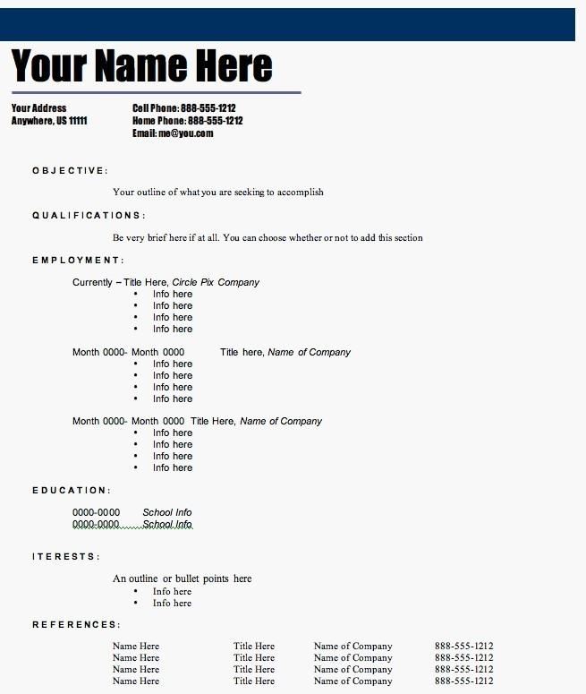 Create A Resume Format 