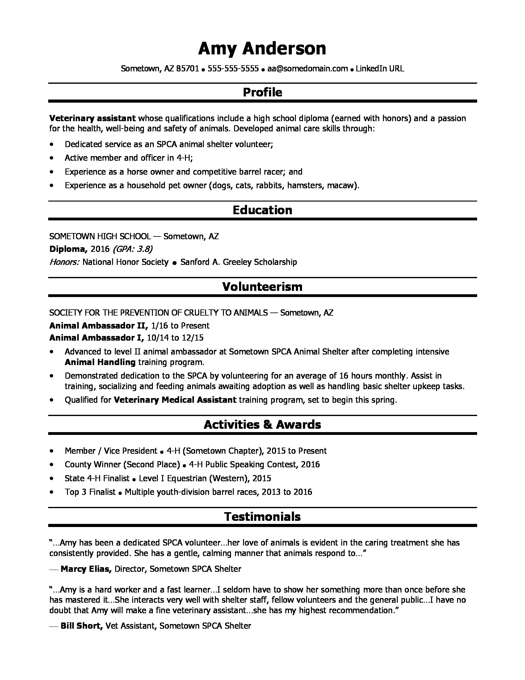 Resume Format High School Graduate 
