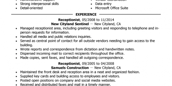Resume Format Examples For Job 