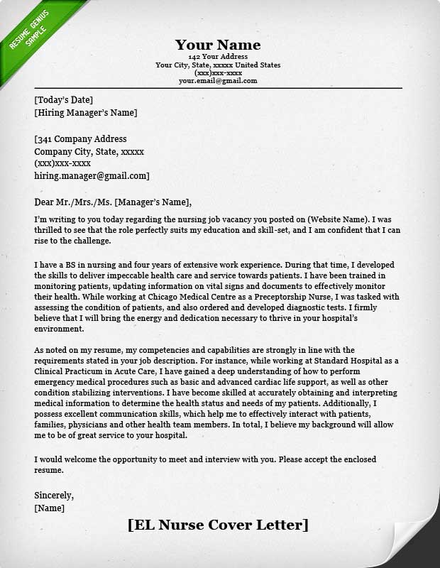 Sample Of Cover Letter Template 