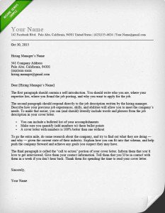 Cover Letter Template Job Application 