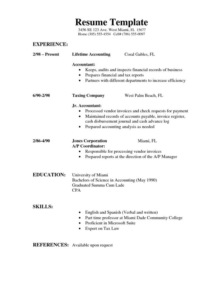 Resume Format Sheet  