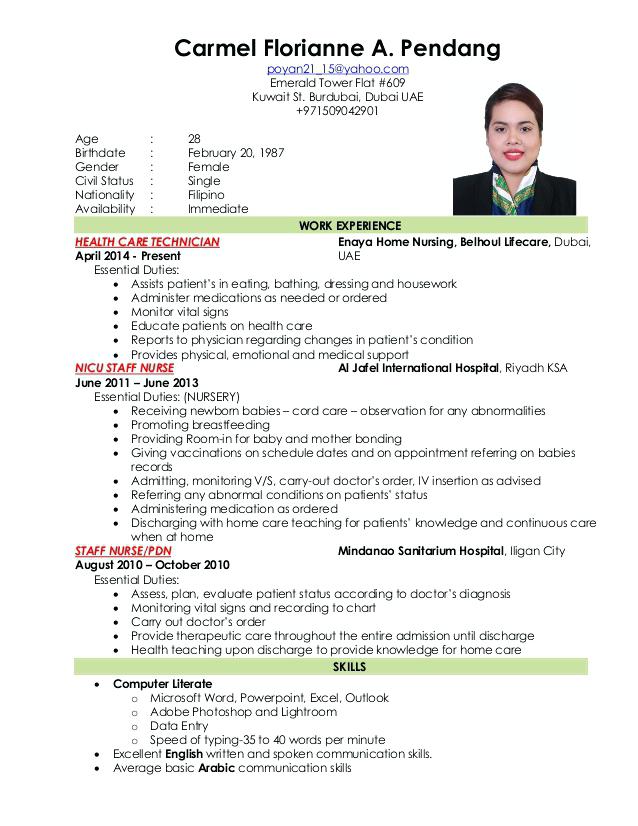 Resume Format Kuwait 