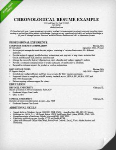Resume Format Reverse Chronological  