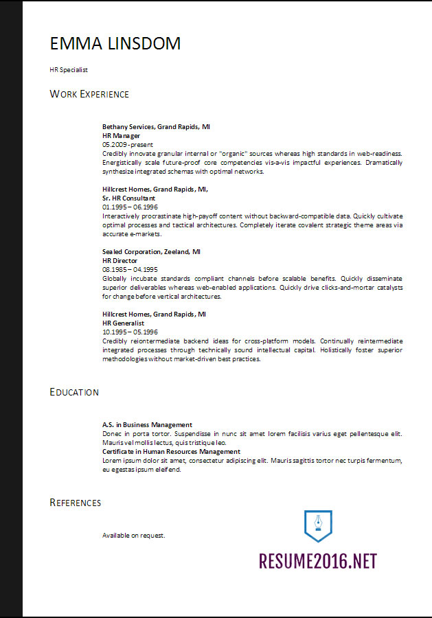 Resume Format 2017 Template  