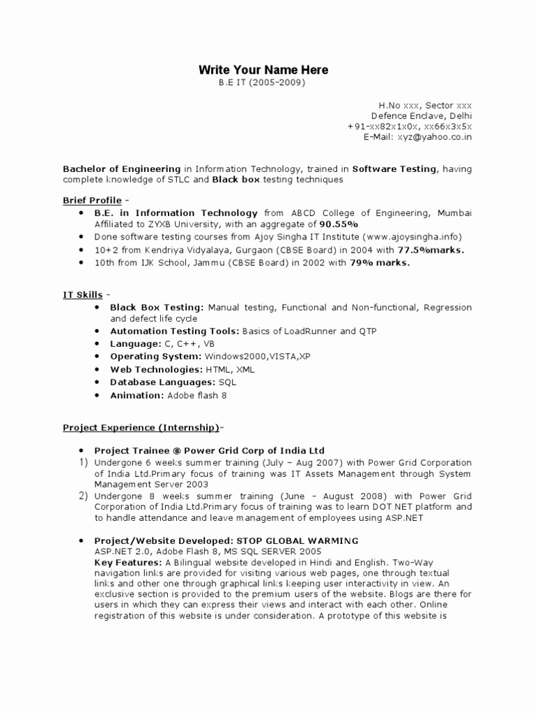 Manual tester resume 26 years experience September 26