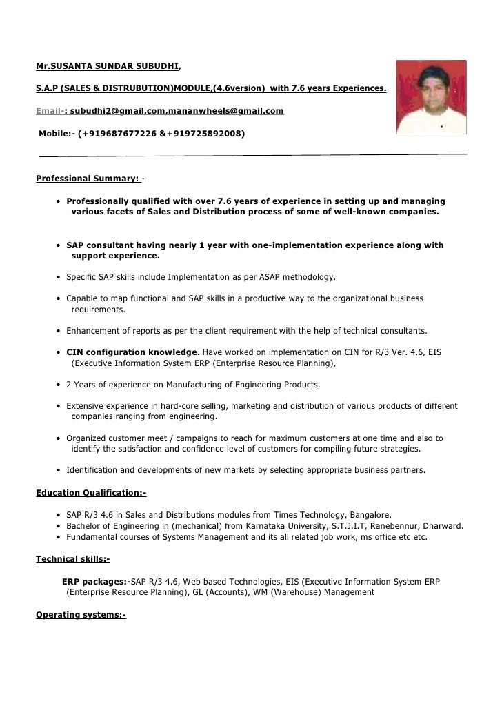 3 Year Experience Resume Format 