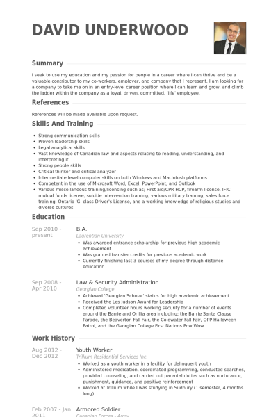 Cv Template Youth Worker  