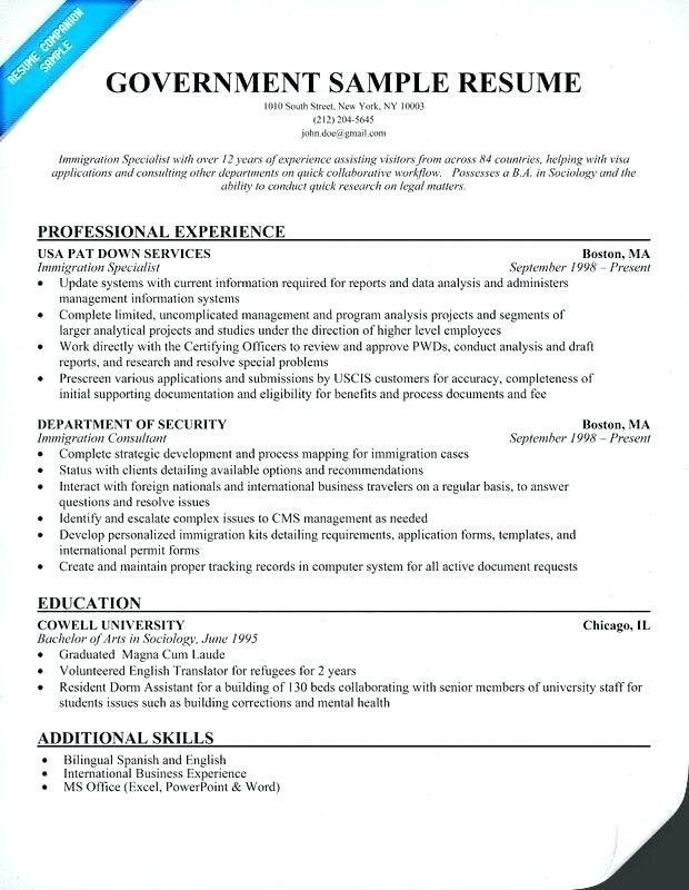 Resume Format For Usa Jobs  