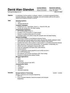 Resume Format For 4Th Engineer 