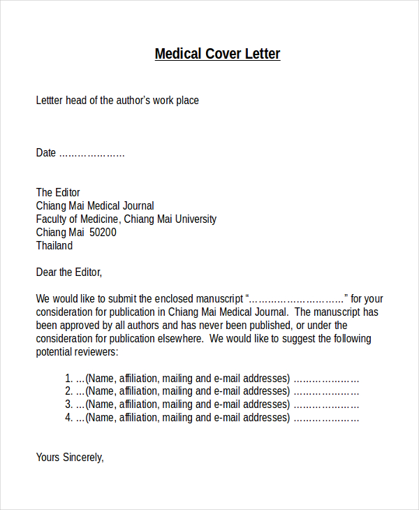 Cover Letter Template Journal 
