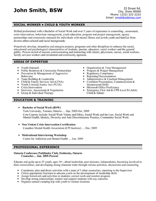 Cv Template Youth Worker  