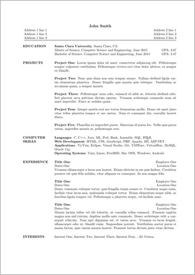 Resume Format In Latex  