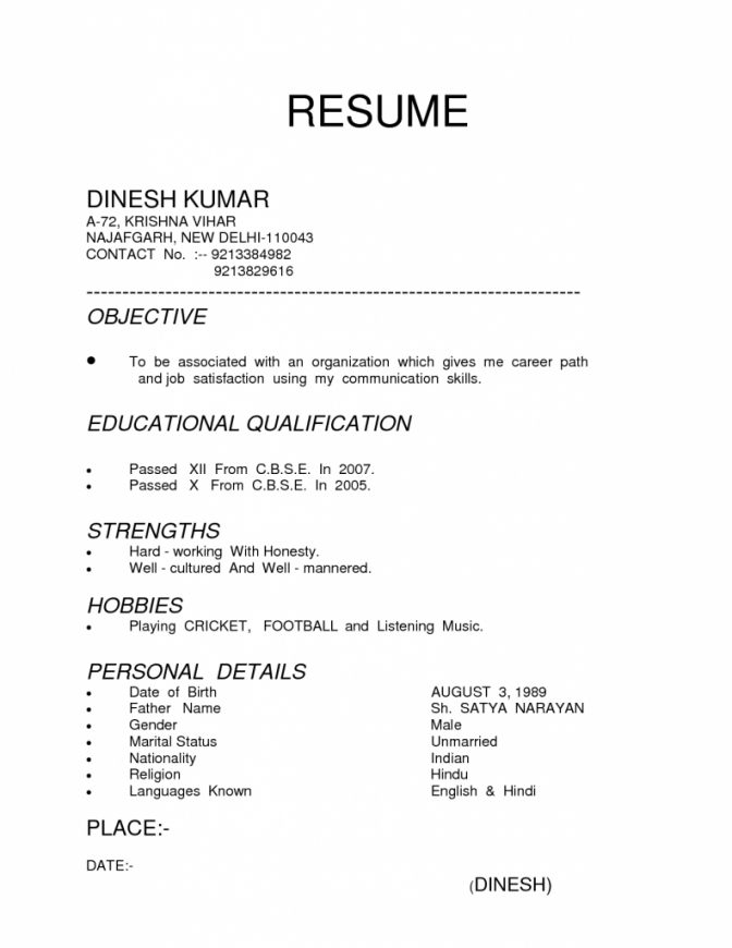 Types Of Resume Format 