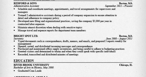 Resume Format Administrative Assistant  