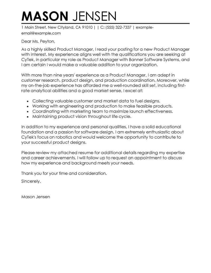 Cover Letter Template Livecareer  