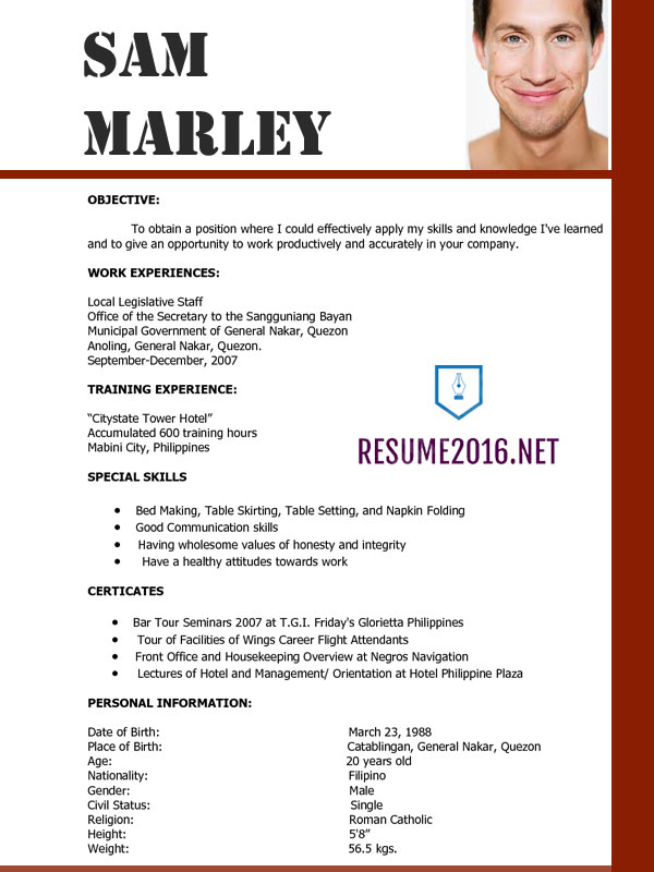 Resume Format Latest 