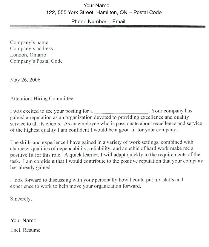Cover Letter Template Government Of Canada 