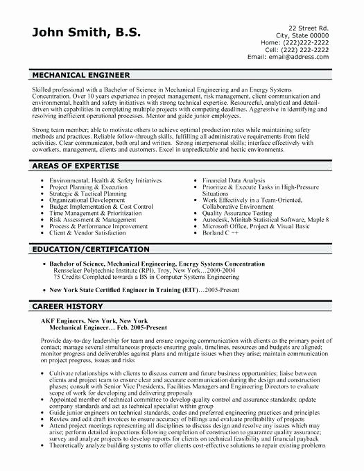 Resume Format Quality Engineer  