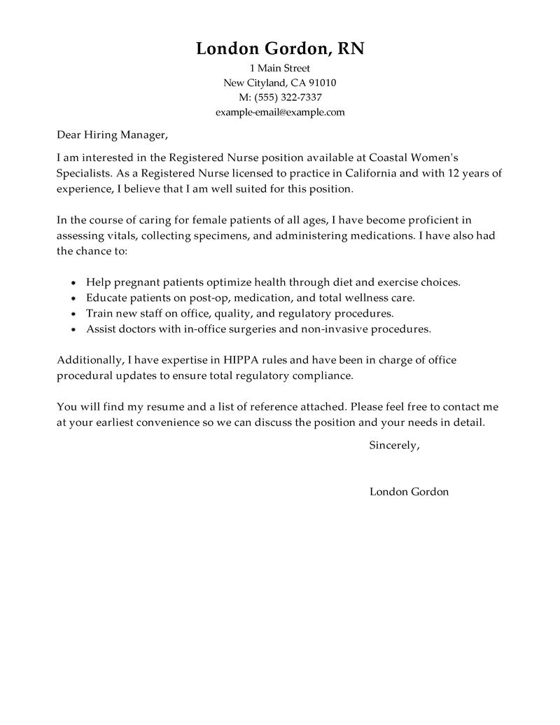 Cover Letter Template Lpn 