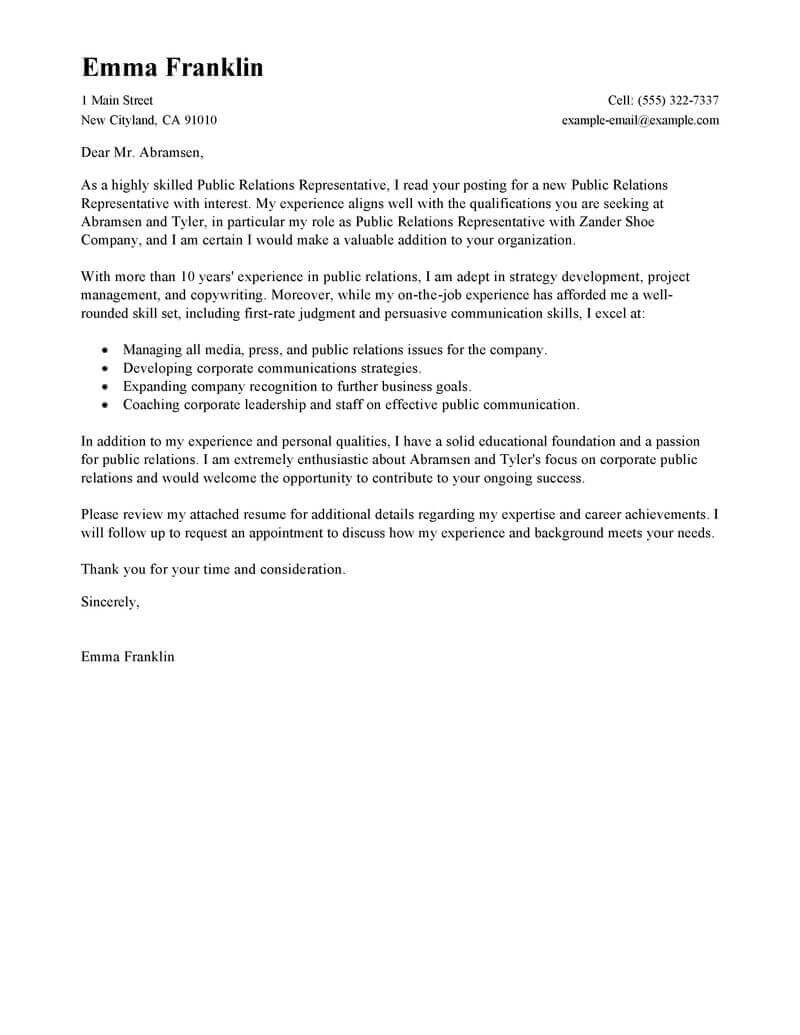 Cover Letter Template Communications Resume Format