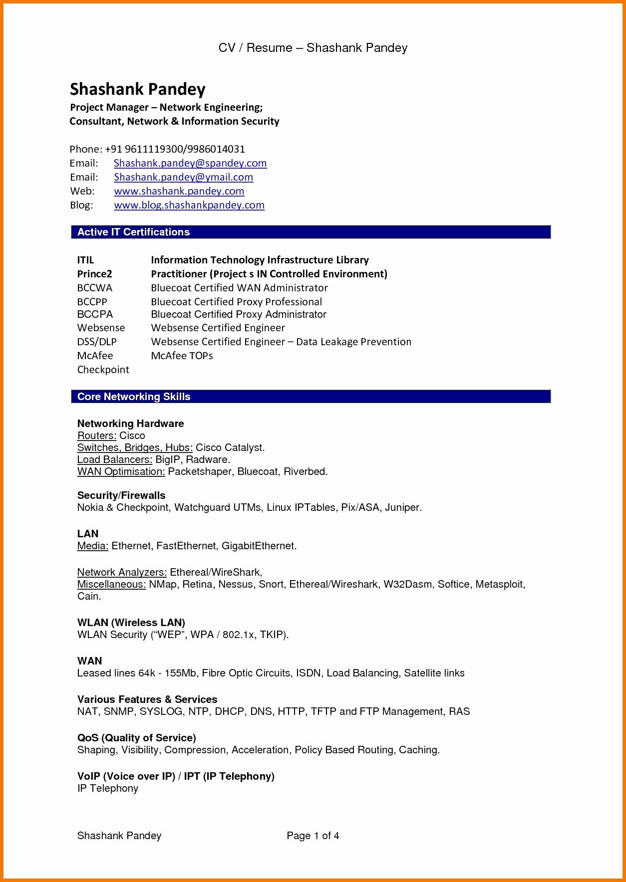 Resume Format For Msc Zoology  